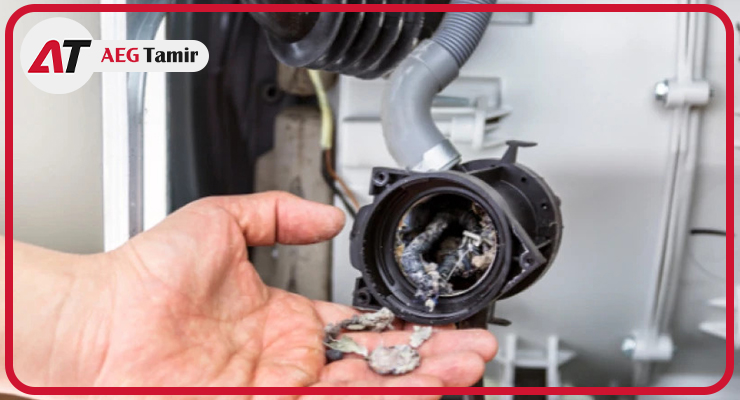 خرابی فیلتر پمپ تخلیه یا نشتی از محل اتصال آن